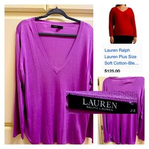 - Polo Ralph Lauren 2X V-neck lightweight sweater. 42% MODAL, 32% s…